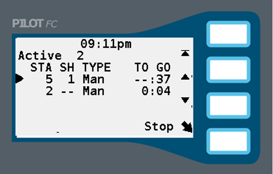 Image of the display confirming resume from pause.