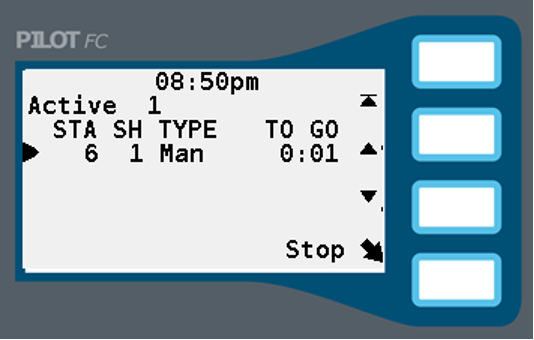 Display showing the remaining minutes of runtime.