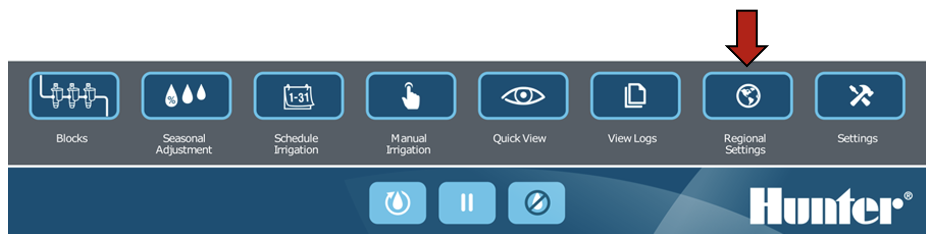 Image showing the Regional Settings button on the interface.