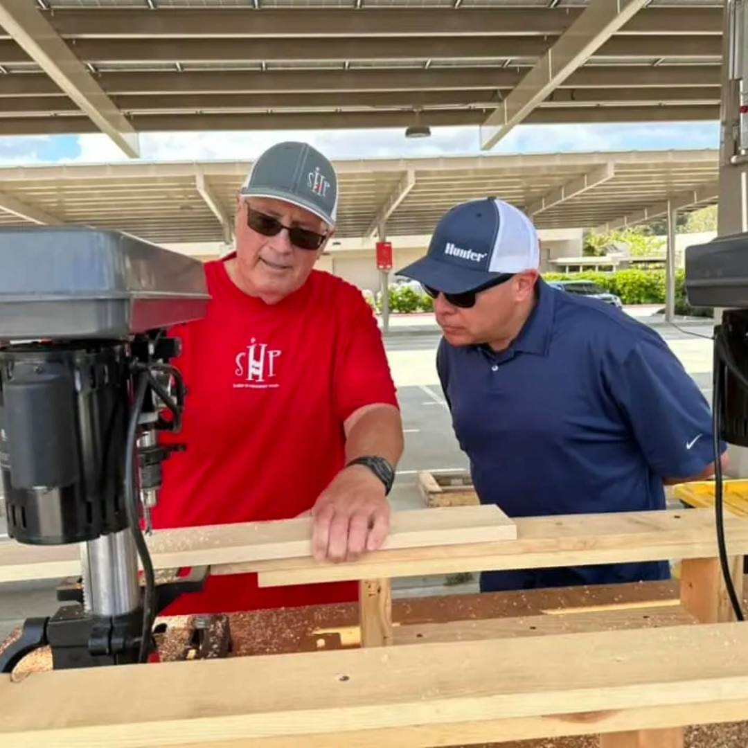 Steve Hoveln building a bed for Sleep in Heavenly Peace