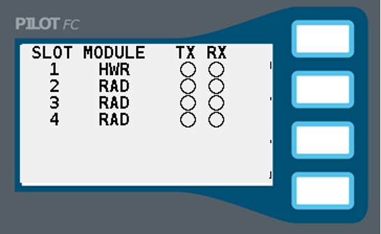 Image of the Monitor Comms screen.