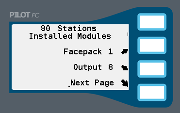 View module info options screen.